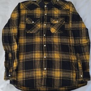 Boy's Black and Yellow Burberry Plaid Shirt